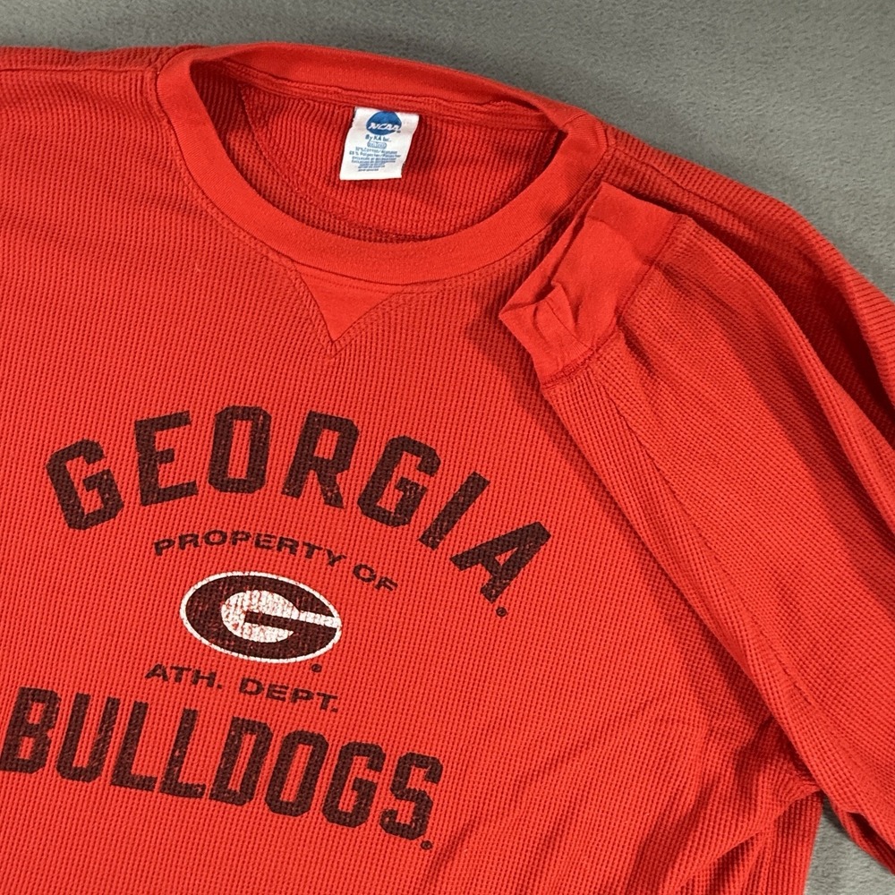Georgia Bulldogs 2XL Red Long Sleeve Thermal T-Shirt GA Logo NCAA